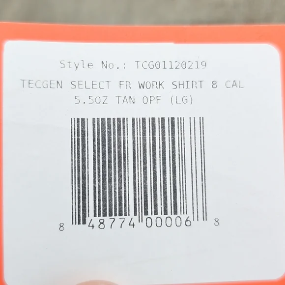 Men's Beige Casual Button Down Shirt FR FLAME RESISTANT - Picture 4 of 6